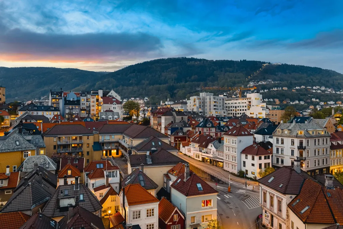 Bergen fra høyden